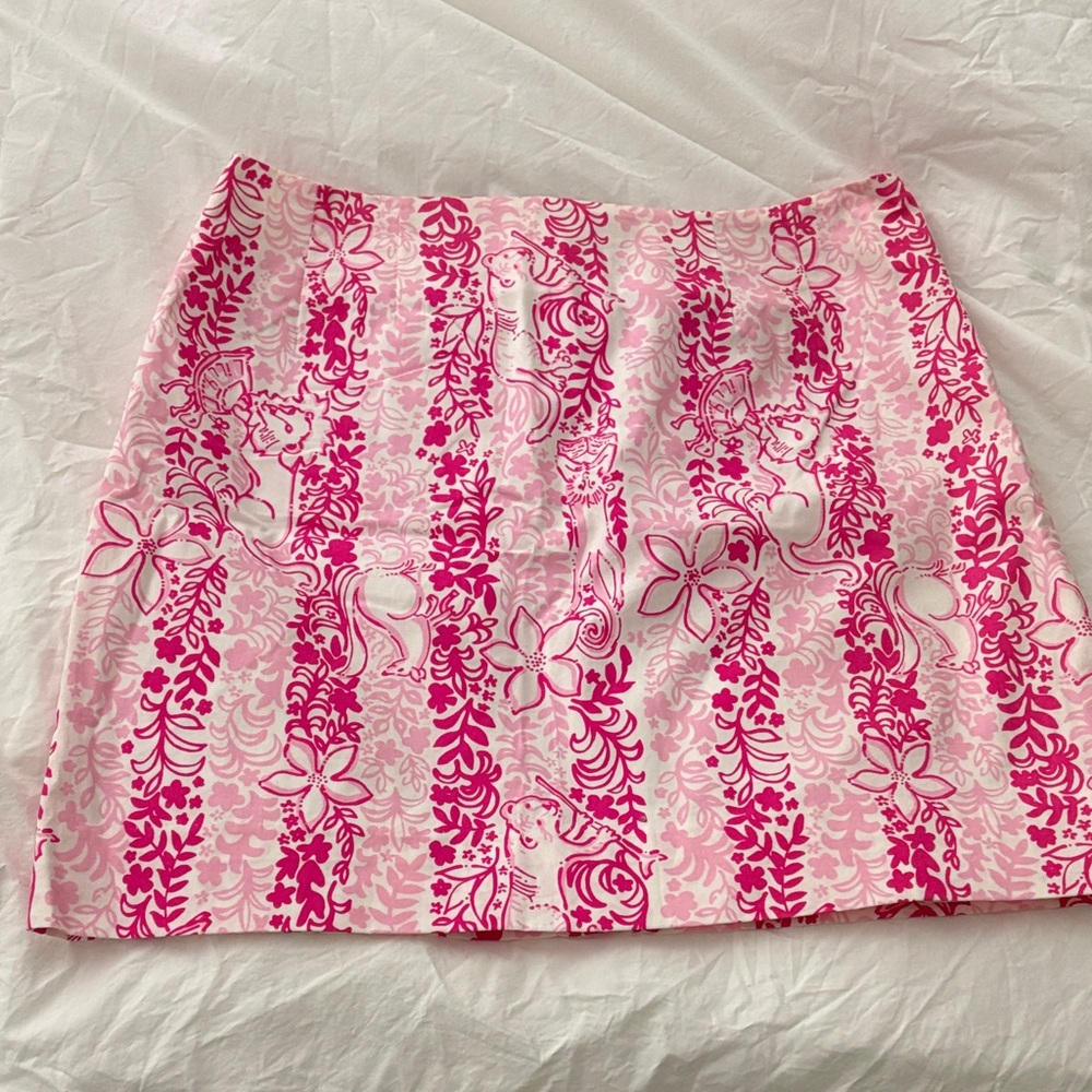 Lilly Pulitzer Pink Floral Mini Skirt